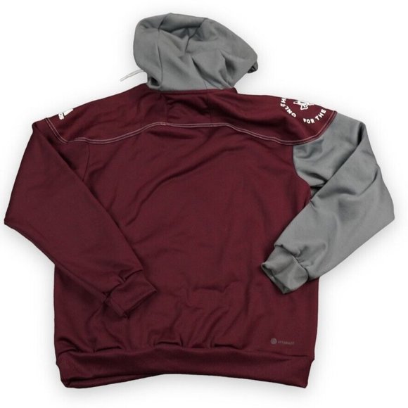 Adidas Texas A&M Aggies Hoodie Mens Medium Maroon Grey Stadium Performance - Picture 2 of 9